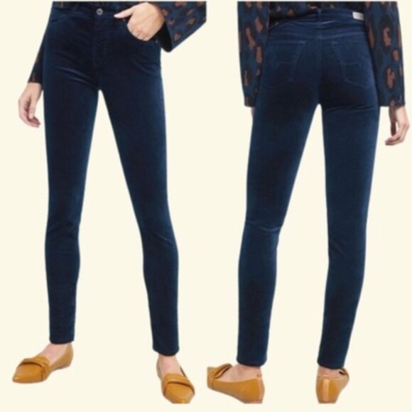 AG Adriano Goldschmied "Stevie Slim Straight" corduroy pants in navy blue sz 28 - Picture 2 of 16